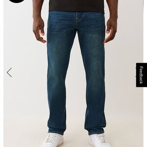 True Religion Brand Men's Ricky Relaxed Straight Blue Jeans Sz 33x34